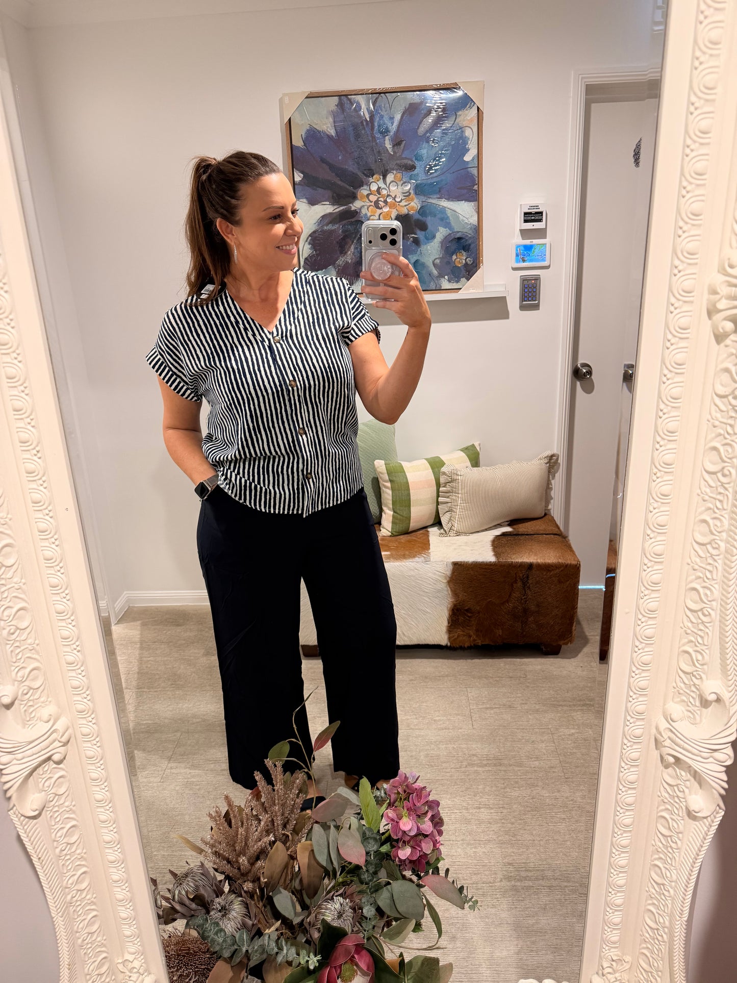 CM NAVY STRIPE BLOUSE