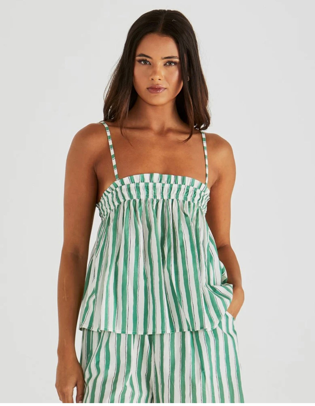 SASS SERAPHINA CAMI GREEN STRIPE