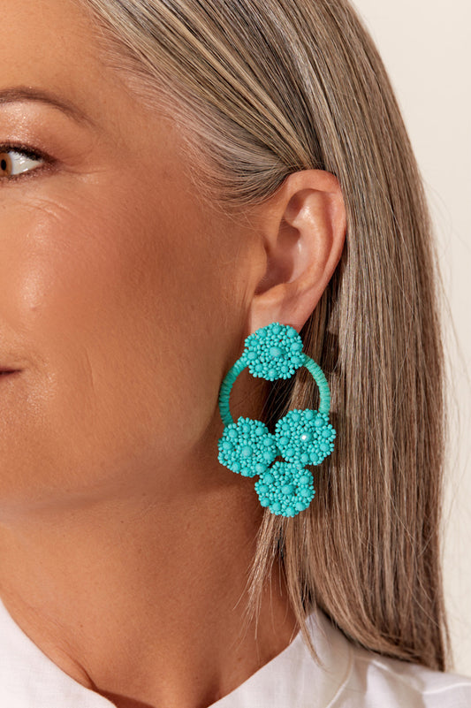 AEA-3219MINT BEADED EARRINGS