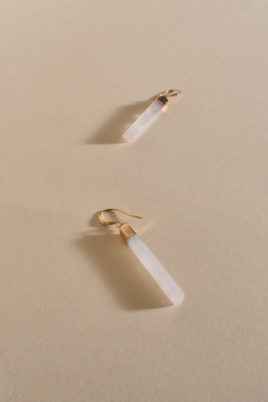 AED-3411PINKGOLD STONE EARRING