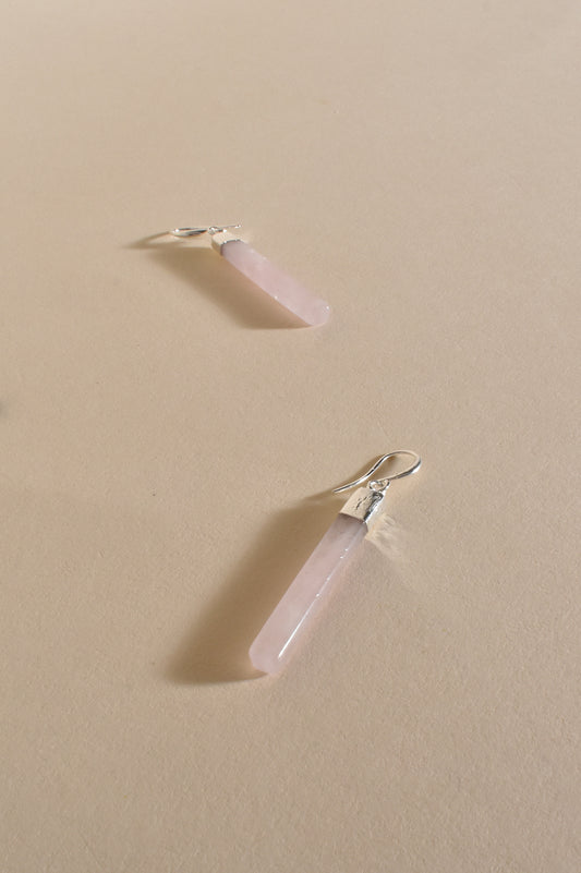 AED-3411PINKSIL CRYST EARRINGS