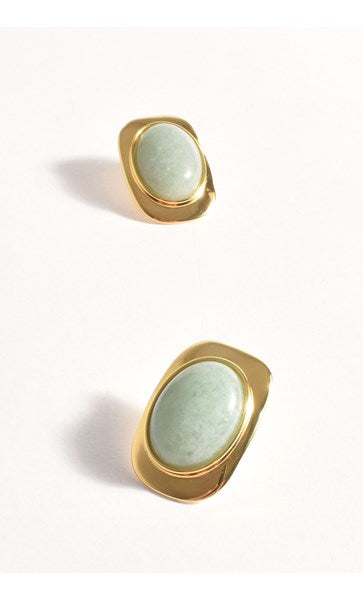 STONE SET STUD EARRINGS