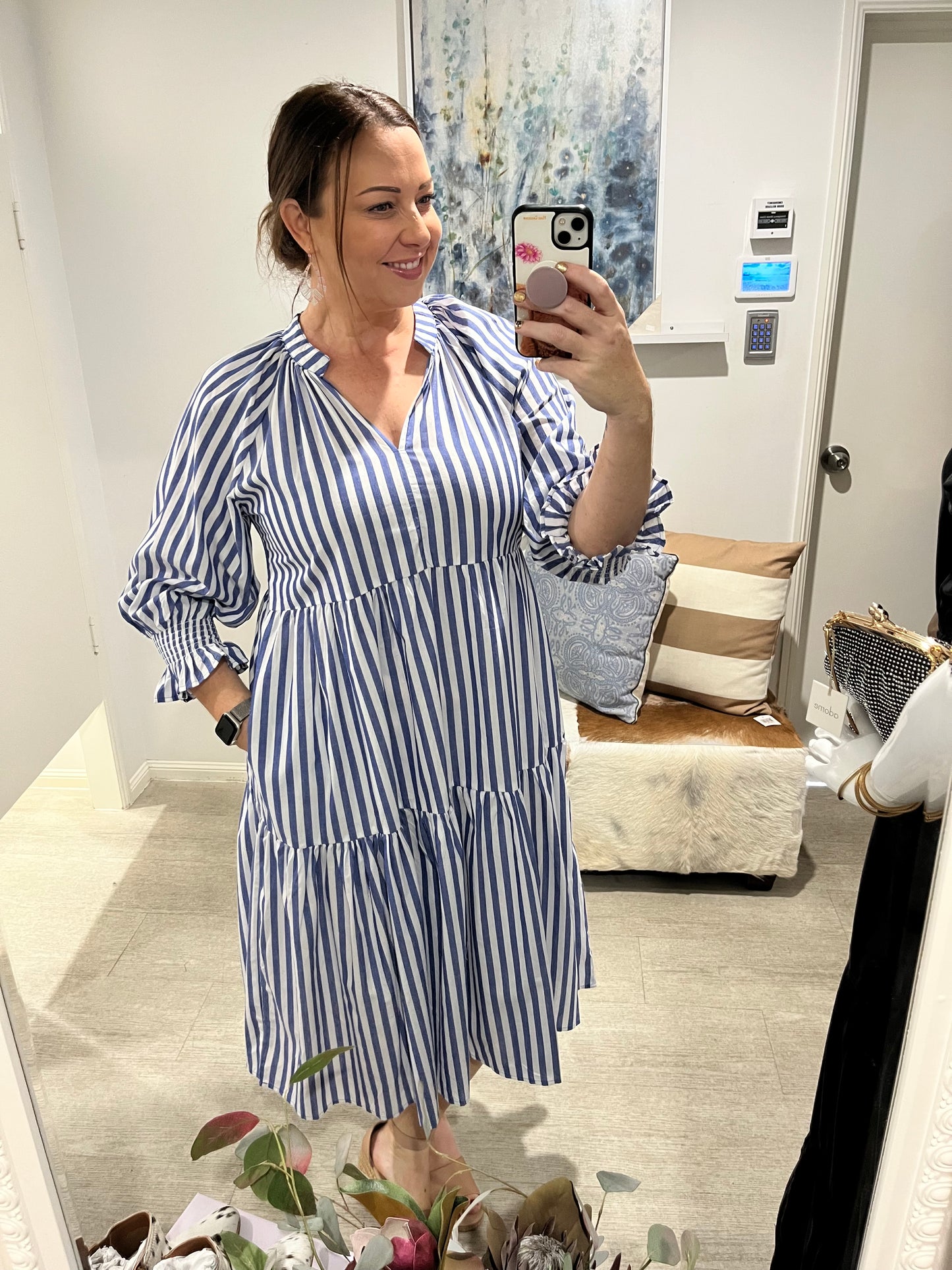 KIIK LUXE FRANCES STRIPE DRESS NAVY