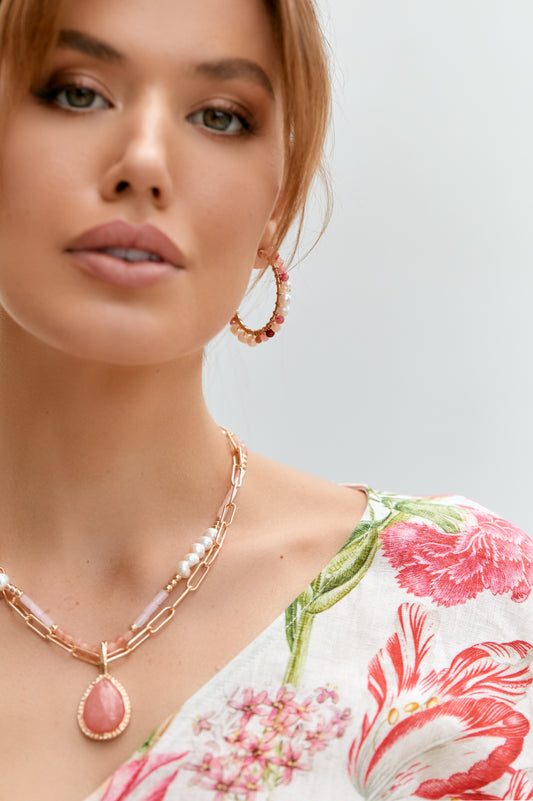 AND-2138PINK PINK NECKLACE