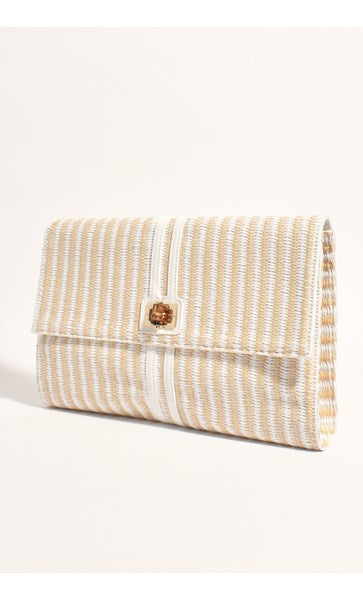 AVD-1654WHITNATU RATTAN CLUTCH