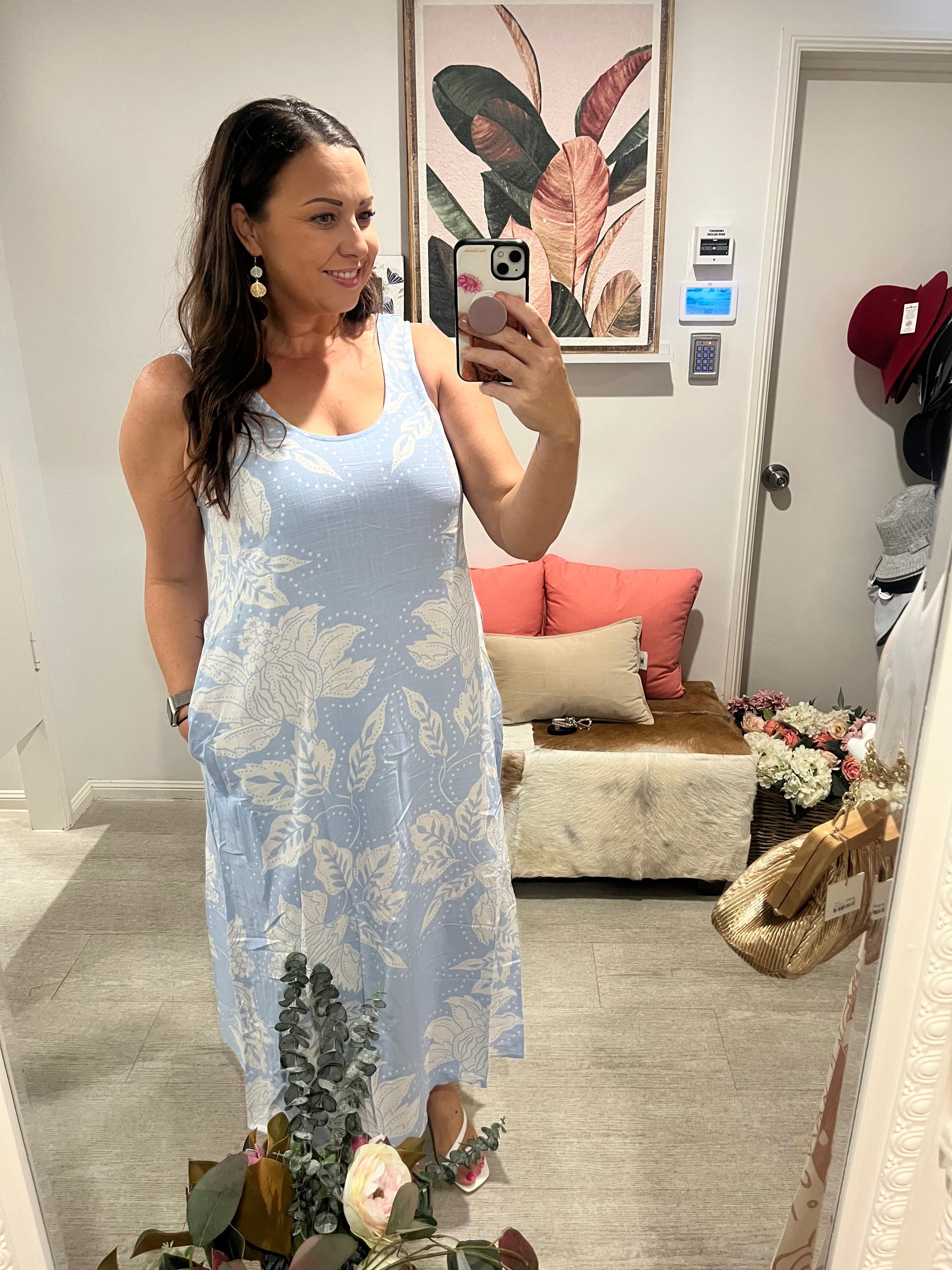 ebby and i maxi dress Ebby And I Maxi Dress Button Front Sleeveless White