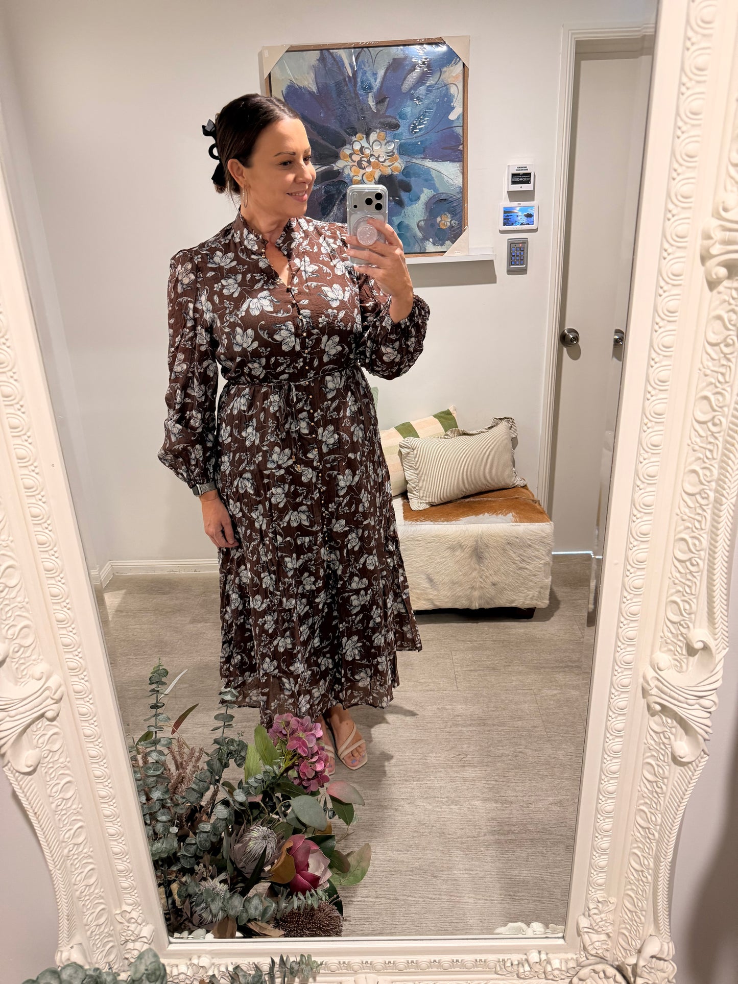 CM FLORAL ROSE MAXI DRESS