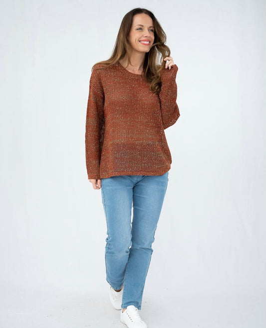 GLITZ KNIT TAN