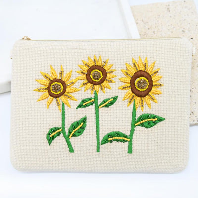 BEADED SUNFLOWER CLUTCH