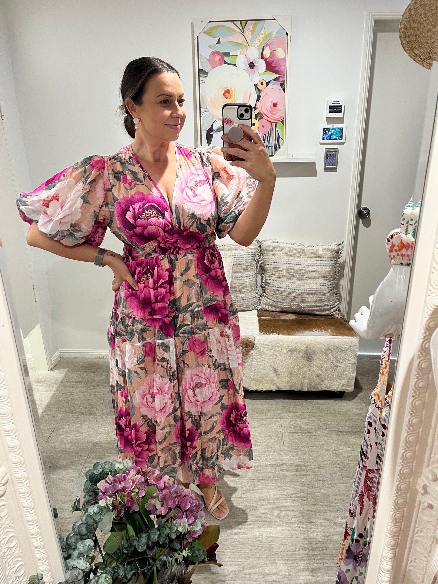 LORRAINE TIERED MAXI DRESS PINK