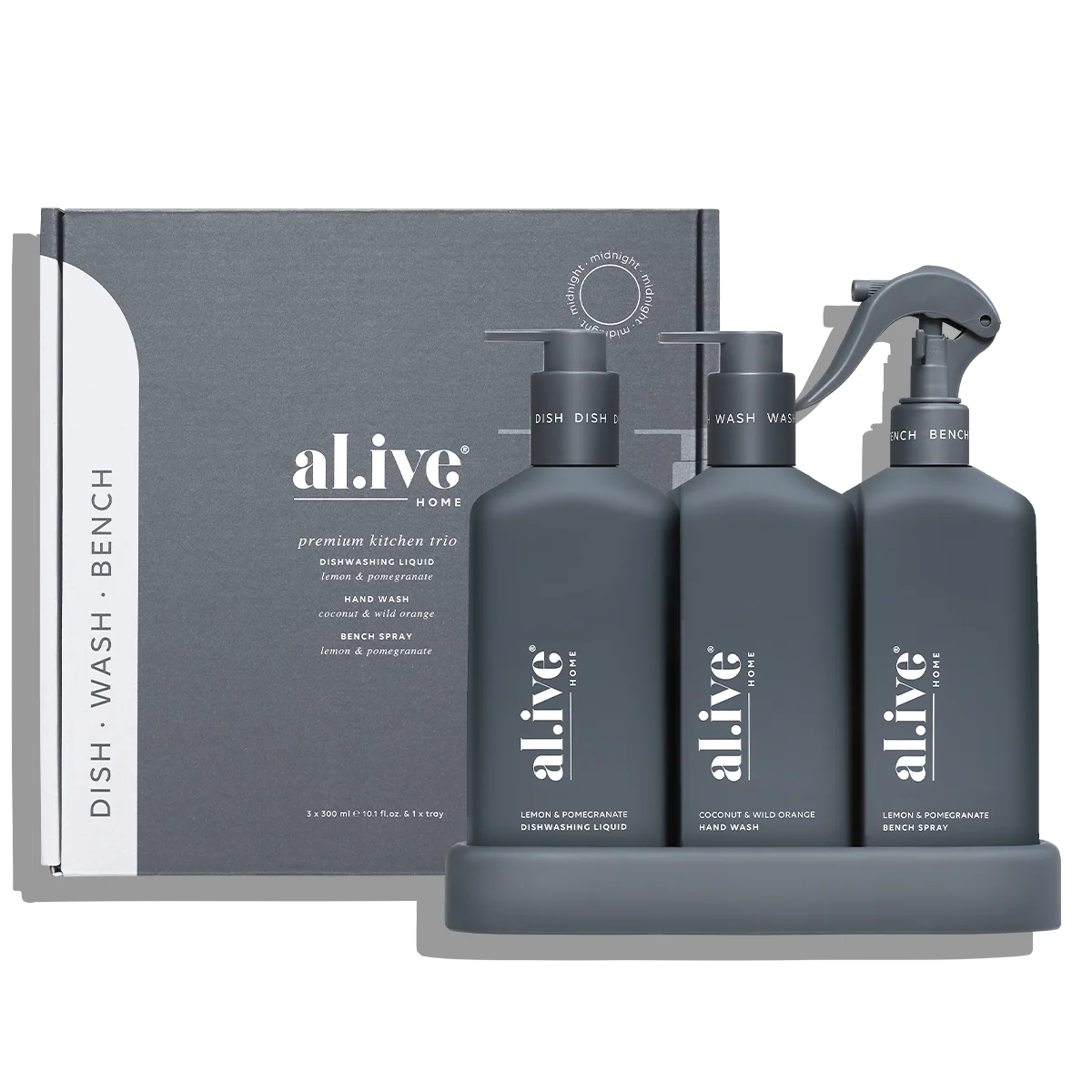 AL.IVE KITCHEN TRIO LEMON & POMEGRANATE + COCONUT & WILD ORANGE