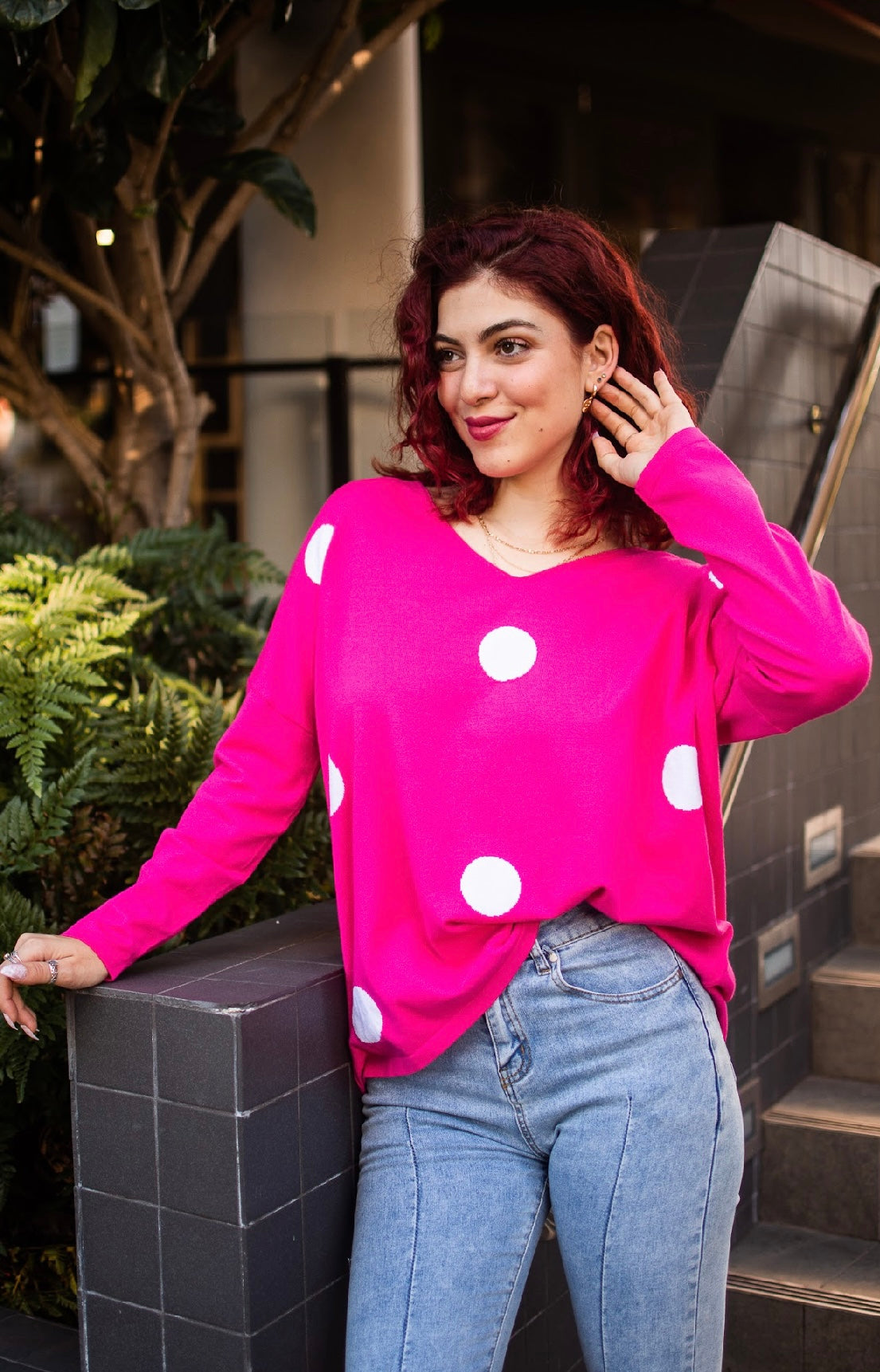 K3329HP POLKA DOT KNIT