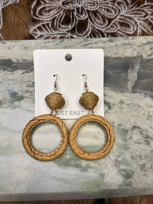 E01709 TIMBER HOOP EARRINGS