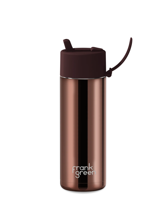 FRANK GREEN 20OZ REUSBALE BOTTLE CHOCOLATE CHROME WITH FLIP LID