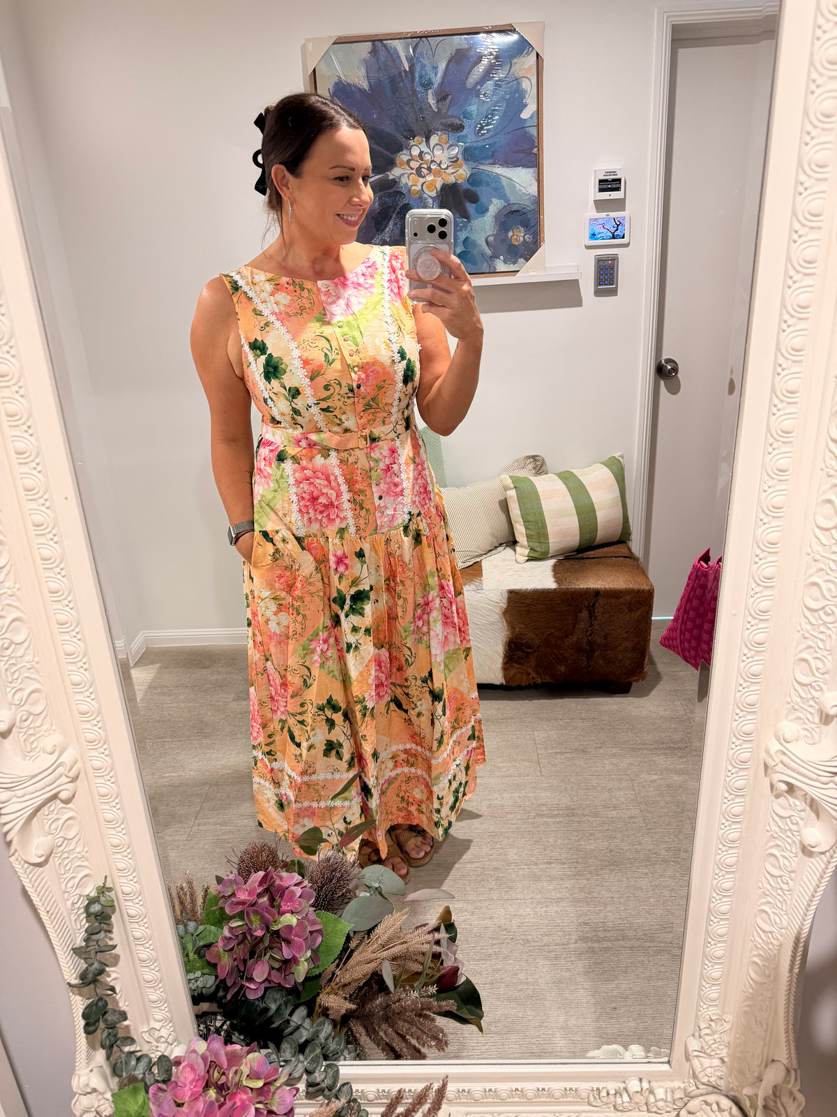LORRAINE PINK MAXI FLORAL DRESS
