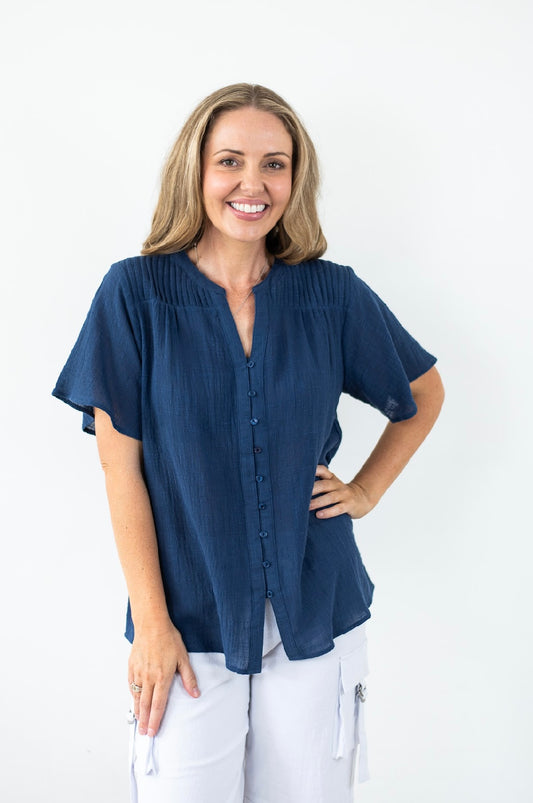 JANE COTTON SHIRT NAVY