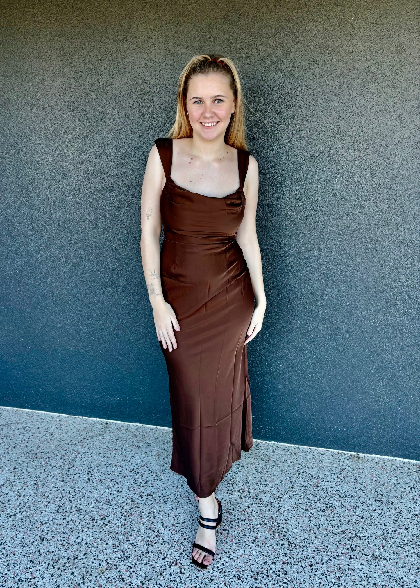 MARGOT MAXI DRESS CHOCOLATE