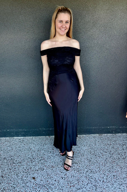 AMORET MIDI DRESS BLACK