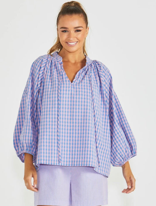 SASS PHILLIPA TOP GINGHAM