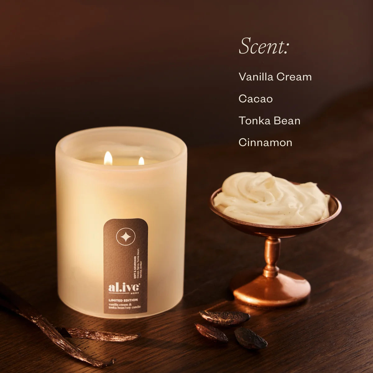 AL.IVE SOY CANDLE VANILLA CREAM & TONKA BEAN