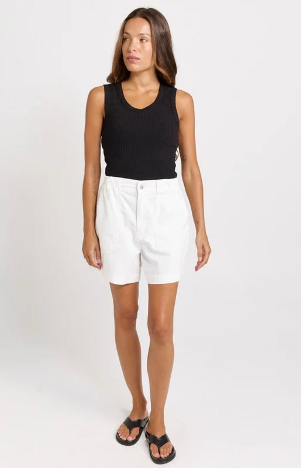 BETTY BASICS DREW DENIM SHORTS WHITE