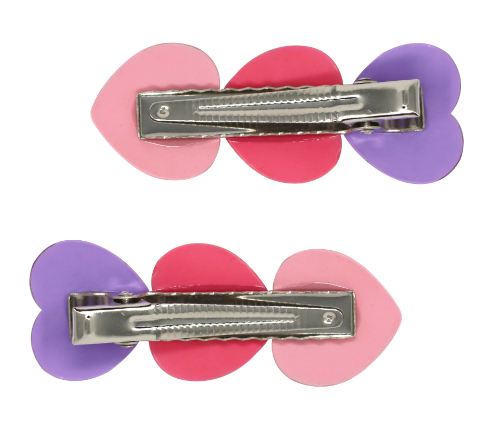 HCM114 GLITTLER HEARTS CLIPS