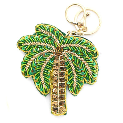 BEADED PALM TREE KEYRING