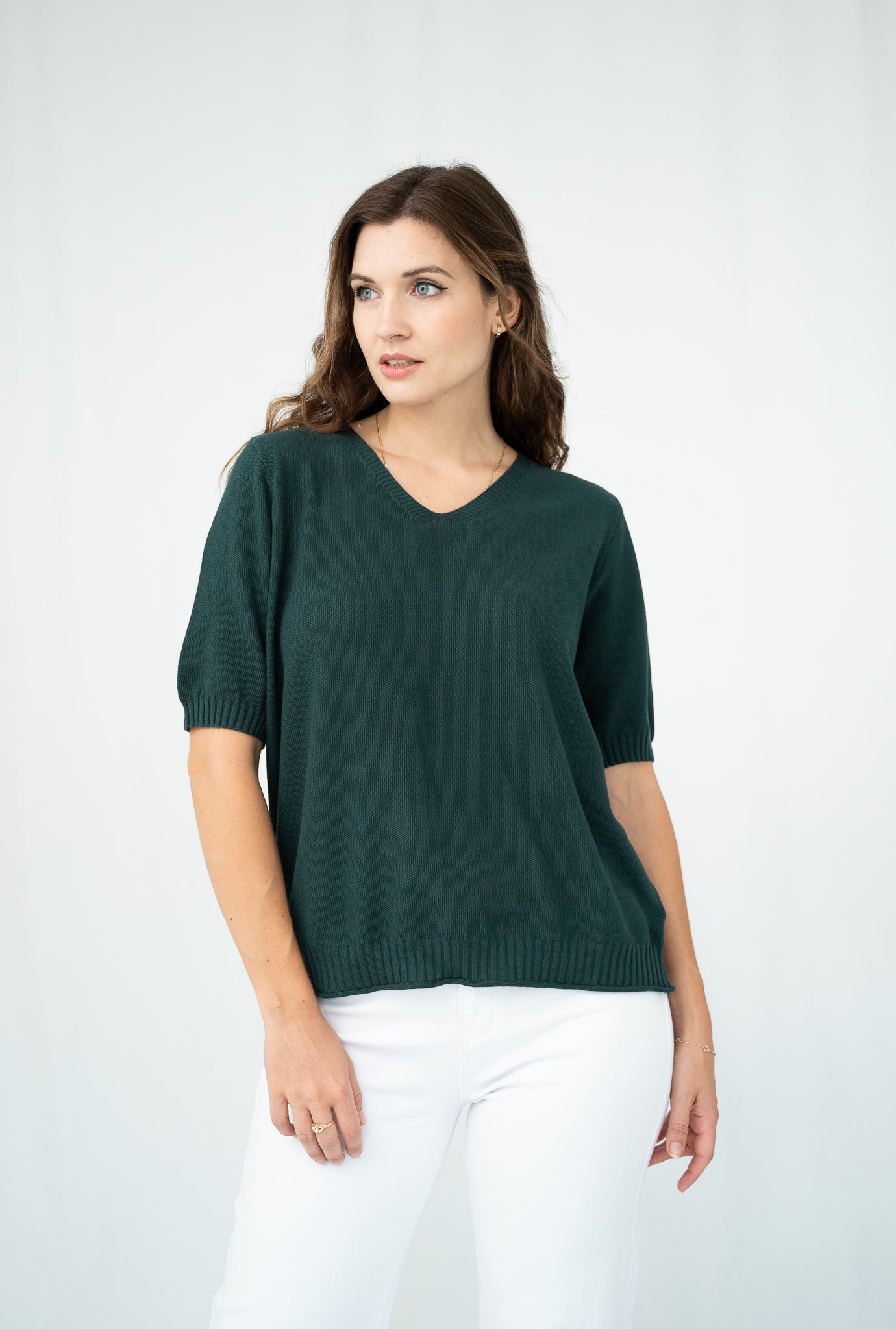 SILVER WISHES KNIT TEE TEAL