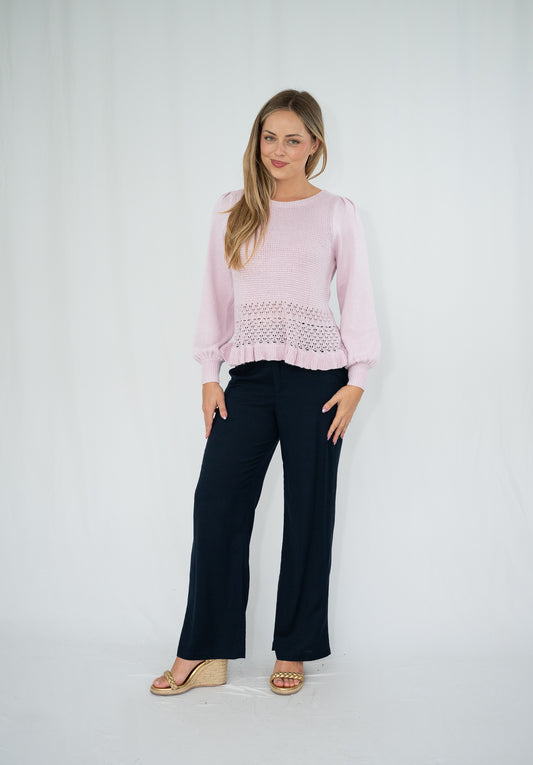 FRIA KNIT PINK BLOUSE