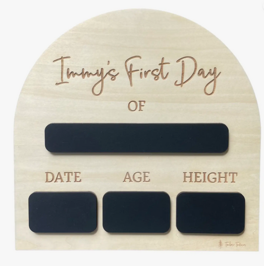 FIRST DAY ARCH CHALKBOARD