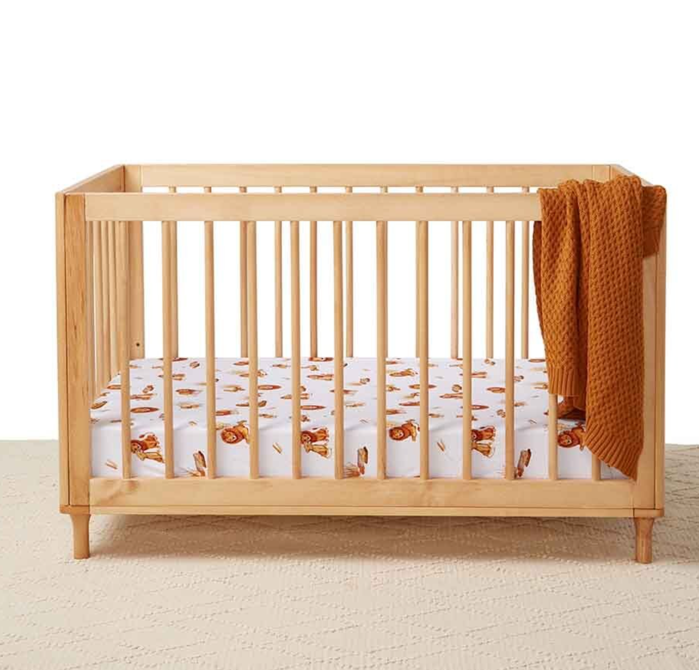SNUGGLE LION FITTED COT SHEET