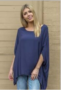 C089149 DRAPE TOP NAVY OS