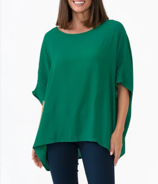 C089149GREEN DRAPE TOP OS