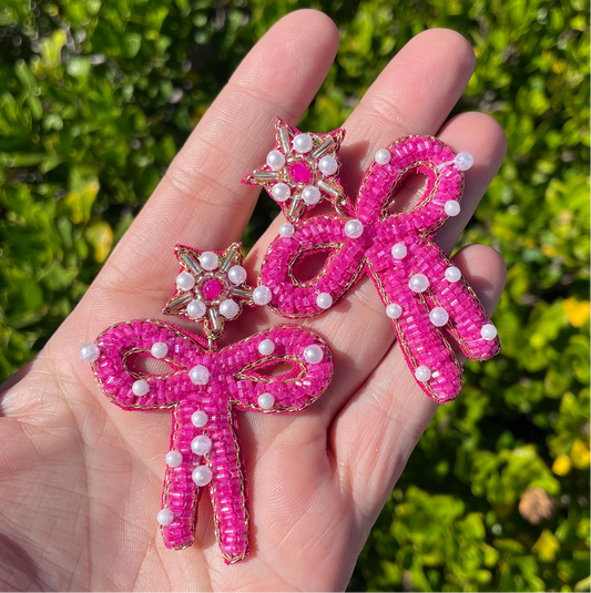 XFT-E BOW BEADED EARRINGS