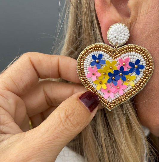 XFS-E BEADED HEARTS EARRINGS