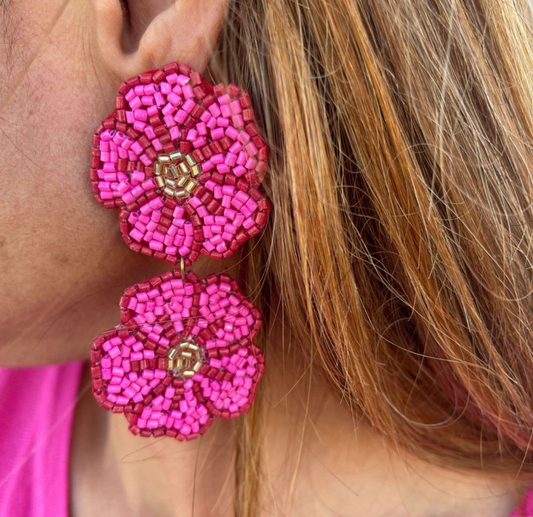 XFP-E BEADED FLOWER EARRINGS