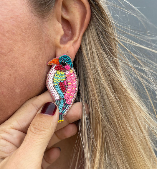 XFL-E BEADED BIRDS EARRINGS