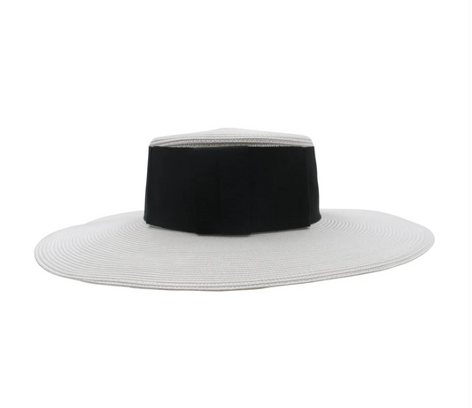BEYONCE BOATER WHITE/BLACK