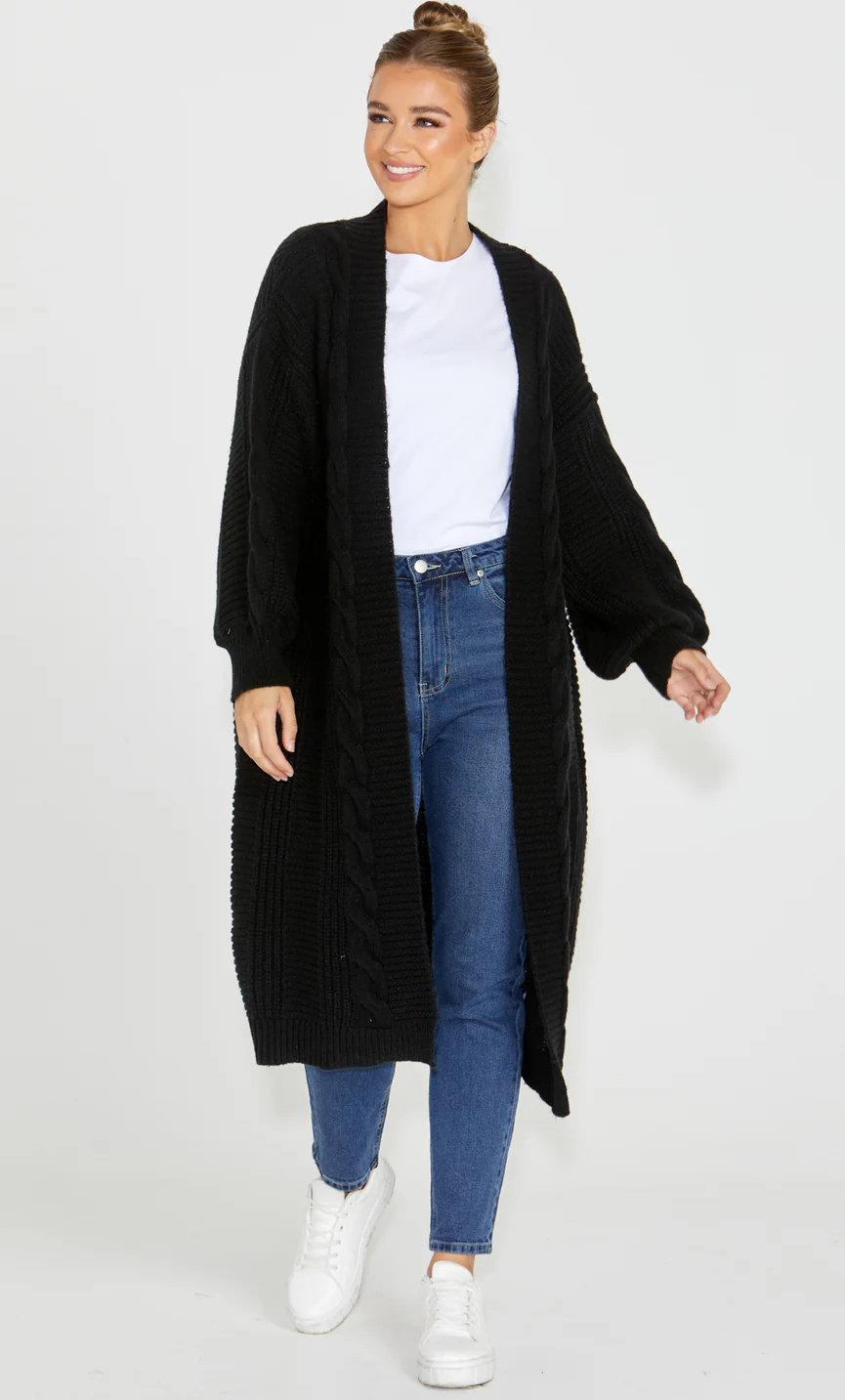 BELINDA CHUNKY CARDI BLK
