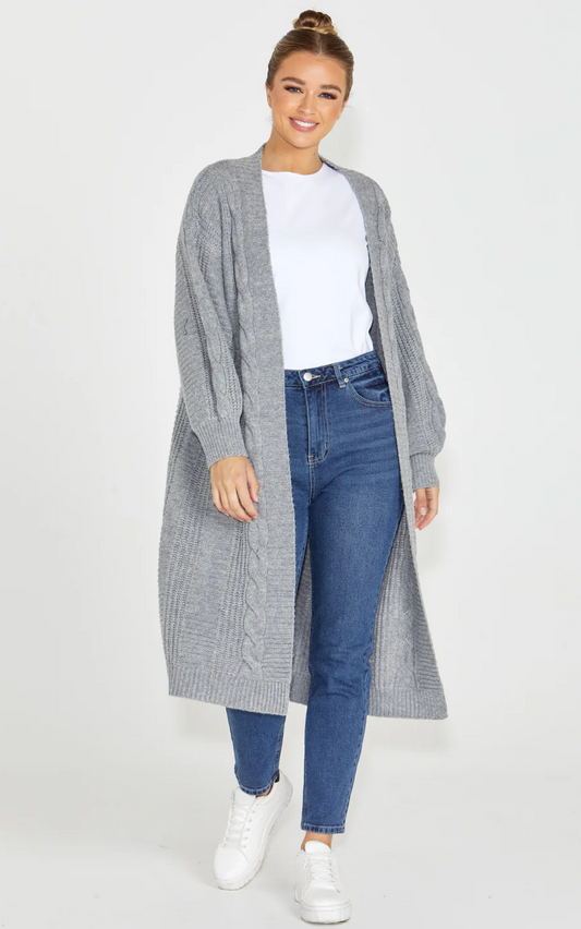 BELINDA CHUNKY CARDI GREY