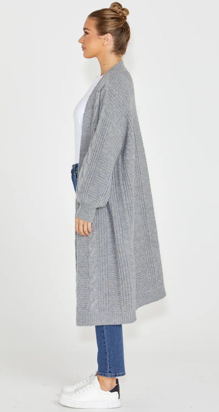 BELINDA CHUNKY CARDI GREY