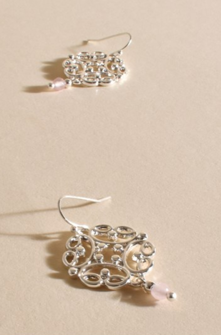 AED-3374PINKSILV ADORNE EARRINGS