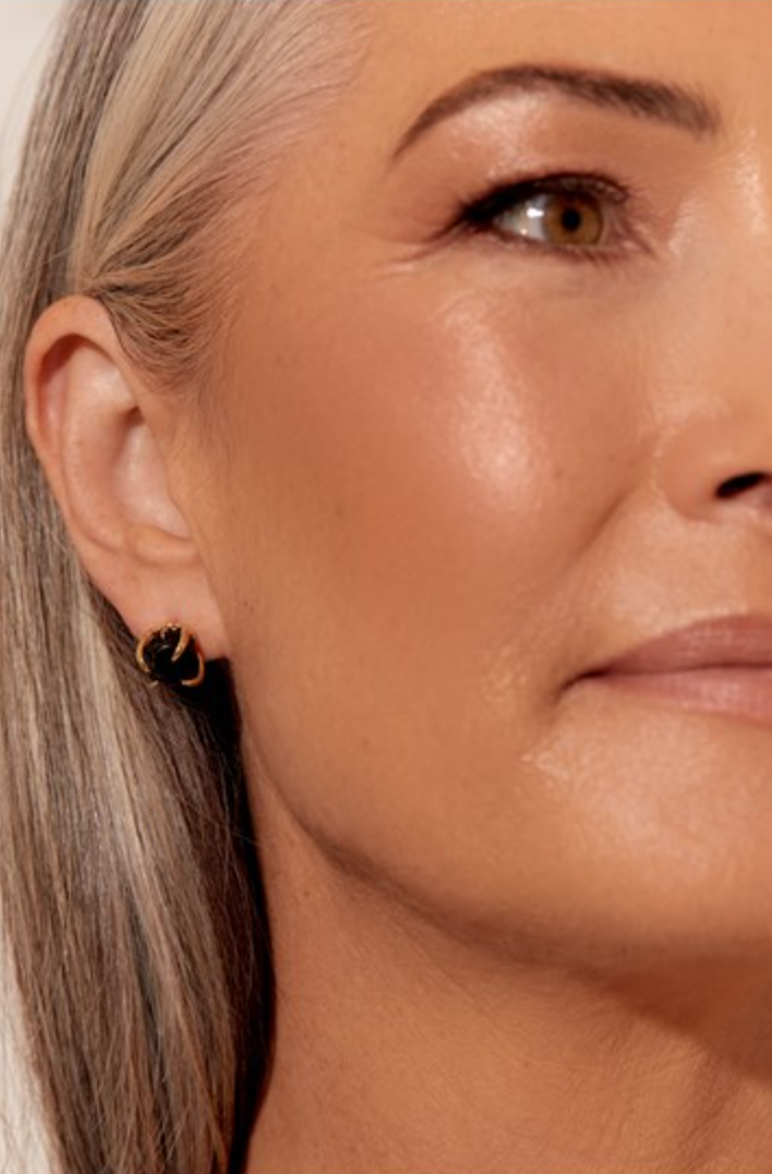 AED-3672BLACGOLD ADORNE EARRINGS