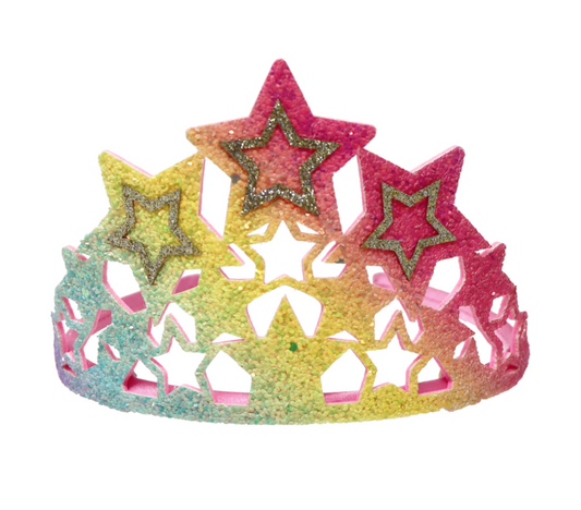 PINK POPPY UNICORN RAINBOW GLITTER CROWN