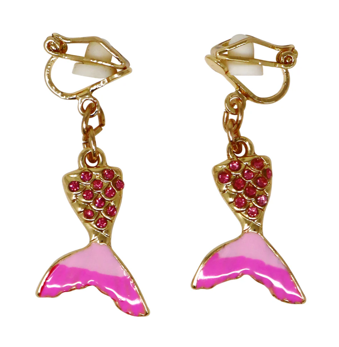 PINK POPPY CLIP ON EARRINGS MERMAID