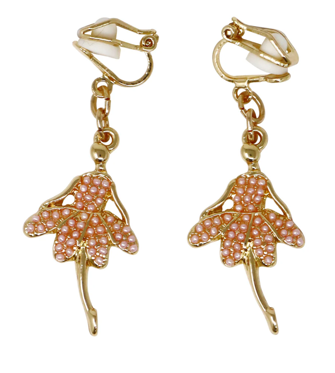 PINK POPPY CLIP ON EARRINGS BALLERINA