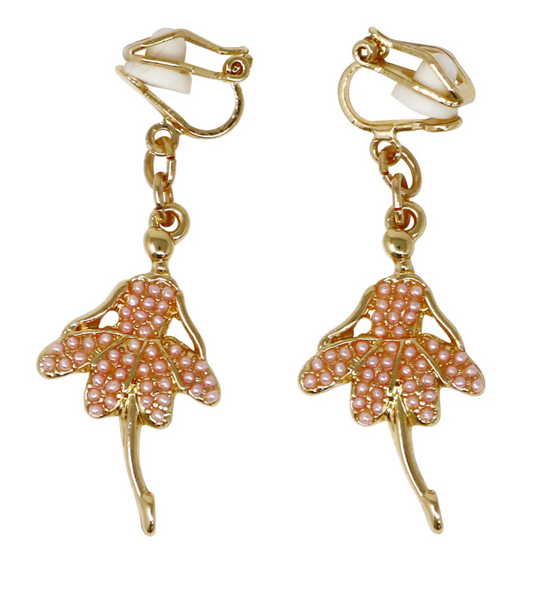 PINK POPPY CLIP ON EARRINGS BALLERINA