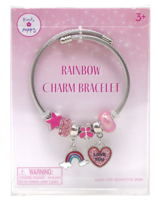 PINK POPPY CHARM BRACELET RAINBOW