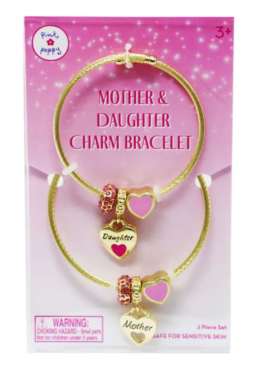PINK POPPY CHARM BRACELETE MOTHER AND DAUGHTER