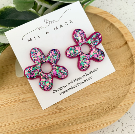 MIL & MACE RESIN STUD EARRINGS